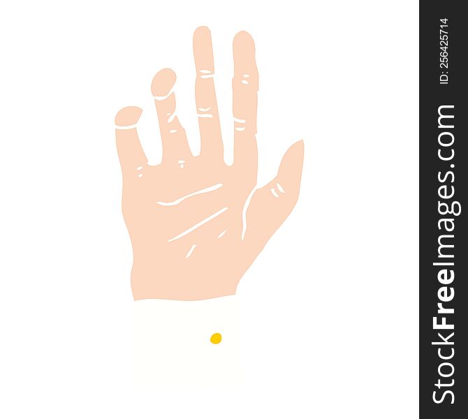 flat color illustration of a cartoon hand reaching