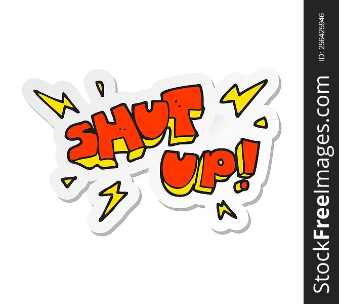 Sticker Of A Cartoon Shut Up Symbol