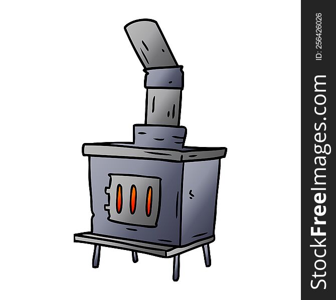 hand drawn gradient cartoon doodle of a house furnace