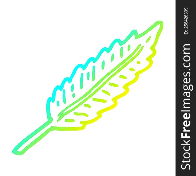 Cold Gradient Line Drawing Cartoon White Feather