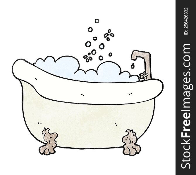Textured Cartoon Bath Full Of Water