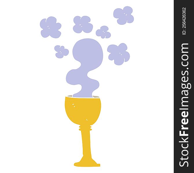 flat color illustration of spooky halloween goblet. flat color illustration of spooky halloween goblet