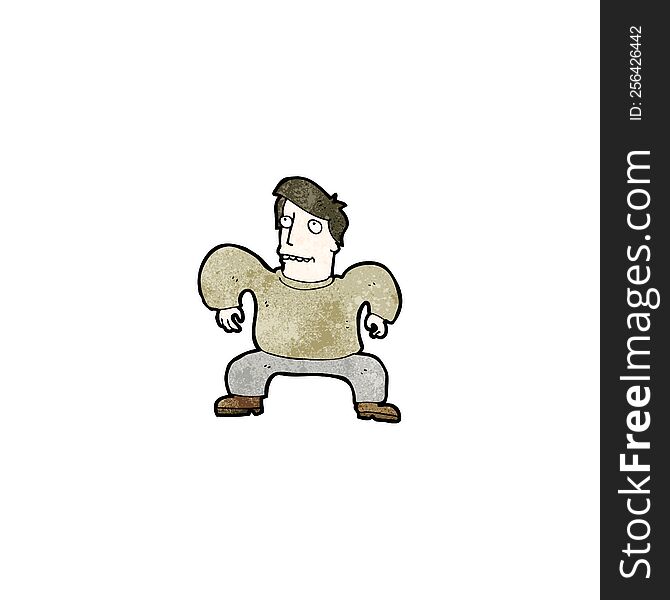 Cartoon Man Squatting