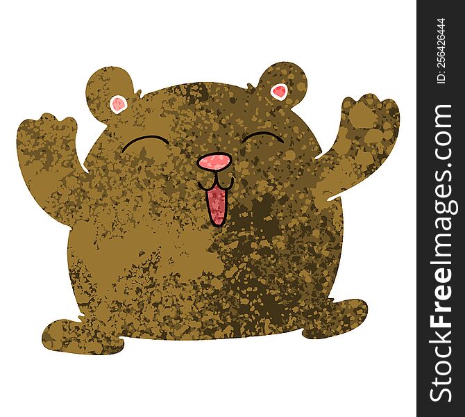 Quirky Retro Illustration Style Cartoon Funny Bear