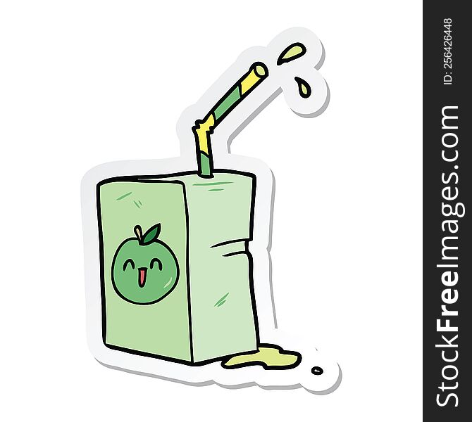 sticker of a cartoon juice box