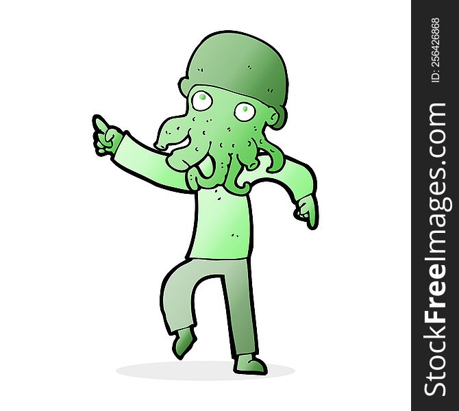 cartoon alien man dancing