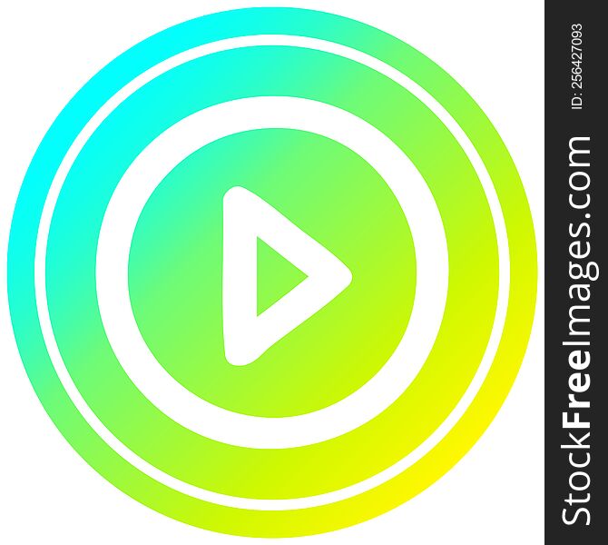 play button circular icon with cool gradient finish. play button circular icon with cool gradient finish