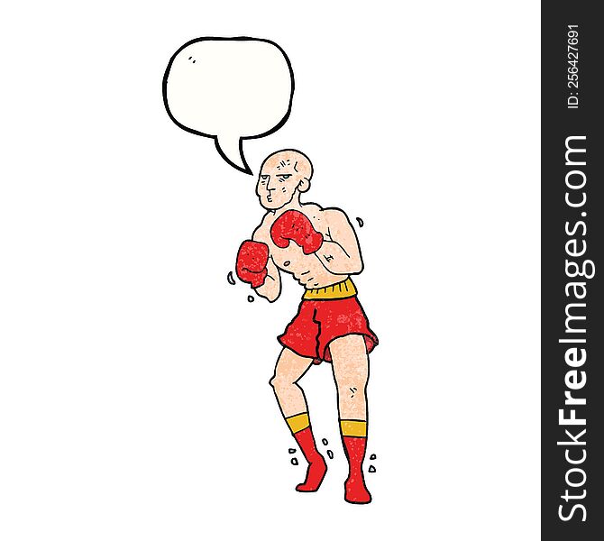Speech Bubble Textured Cartoon Boxer