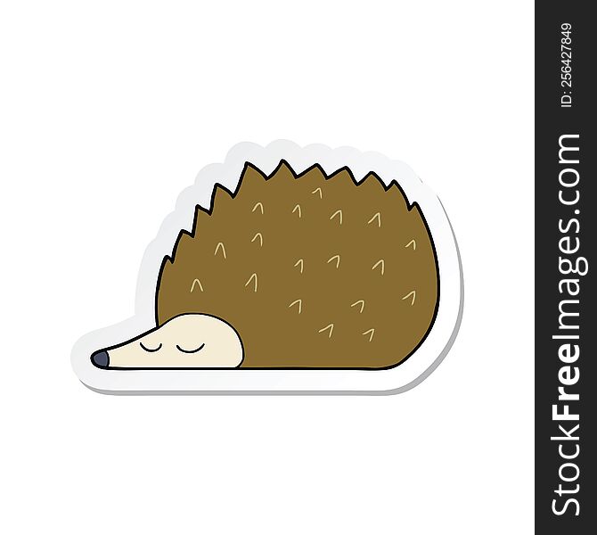 sticker of a cartoon hedgehog
