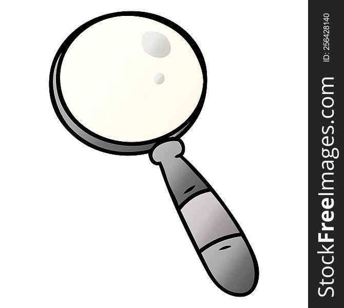 hand drawn gradient cartoon doodle of a magnifying glass