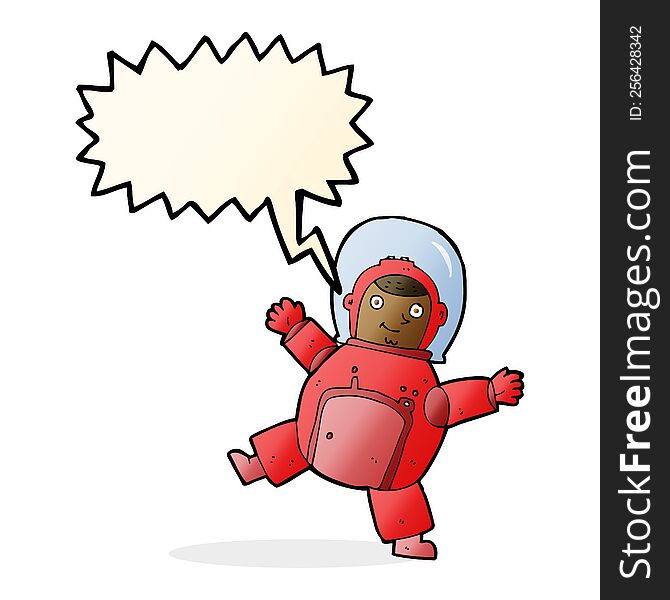 Cartoon Astronaut With Speech Bubble