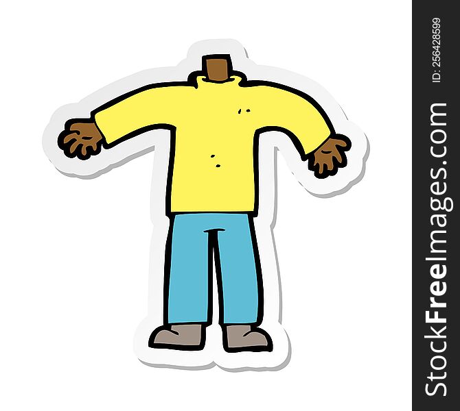 sticker of a cartoon male body