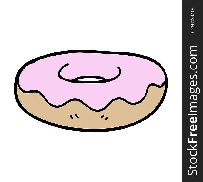 cartoon doodle iced donut