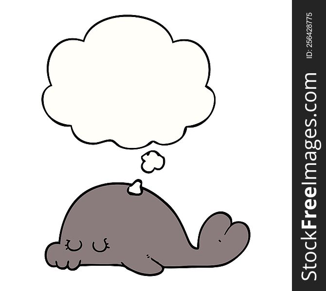 cartoon seal with thought bubble. cartoon seal with thought bubble