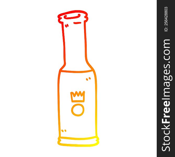 Warm Gradient Line Drawing Cartoon Bottle Of Pop