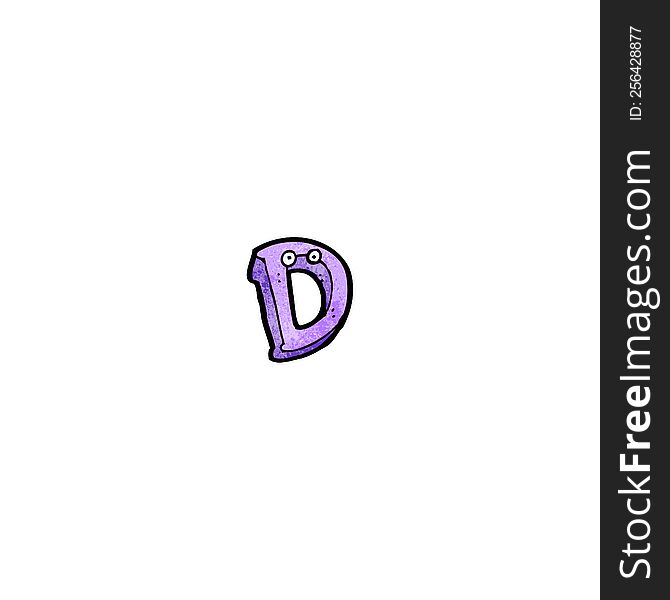 cartoon letter d with eyes