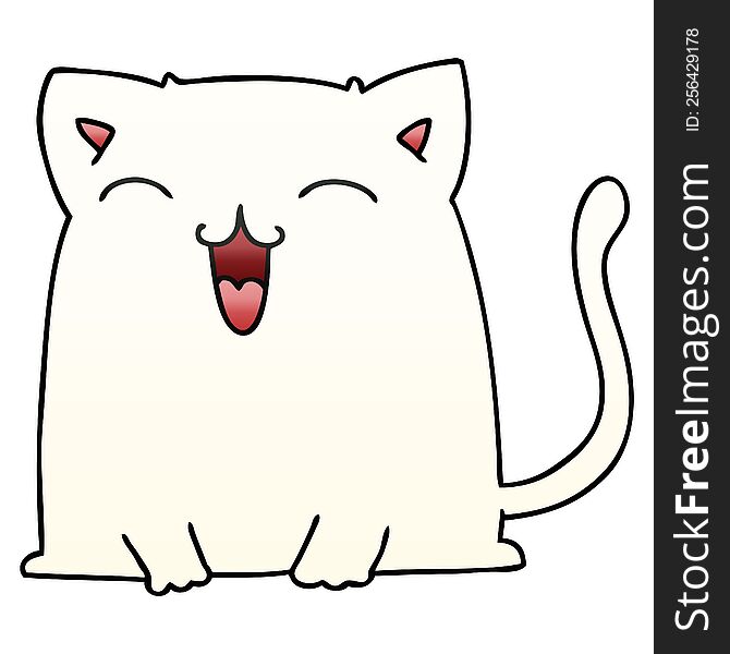 Quirky Gradient Shaded Cartoon Cat