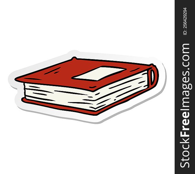 hand drawn sticker cartoon doodle of a red journal