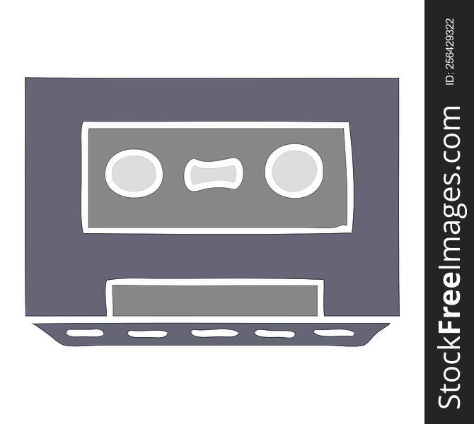 Cartoon Doodle Of A Retro Cassette Tape
