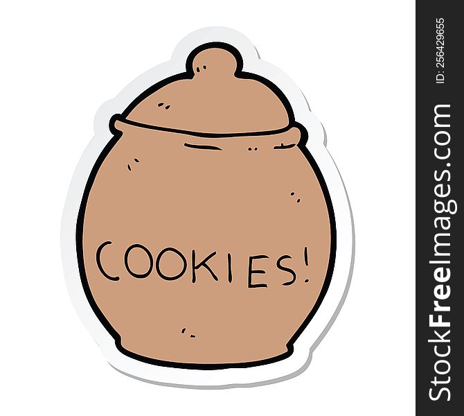 sticker of a cartoon cookie jar