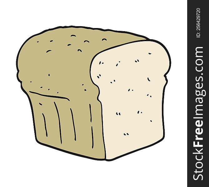 Flat Color Illustration Of A Cartoon Bread