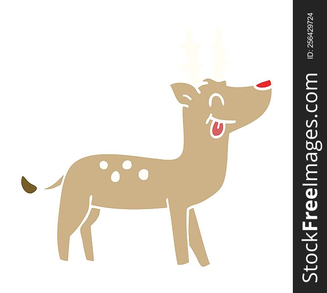 cartoon doodle happy reindeer