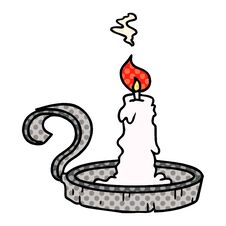 Cartoon Doodle Of A Candle Holder And Lit Candle Royalty Free Stock Image