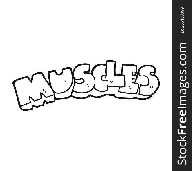 black and white cartoon muscles symbol