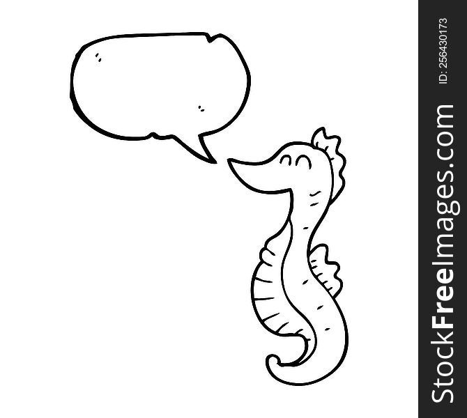 speech bubble cartoon seahorse