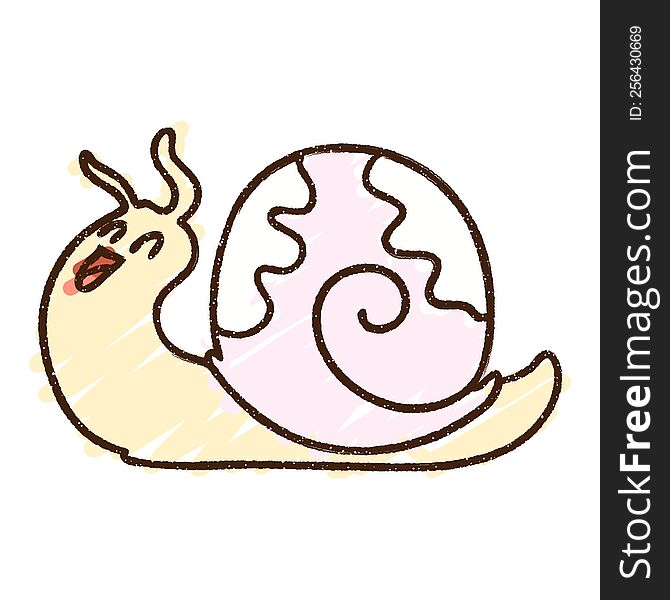 Happy Snail Chalk Drawing