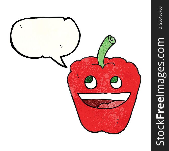 Texture Speech Bubble Cartoon Pepper