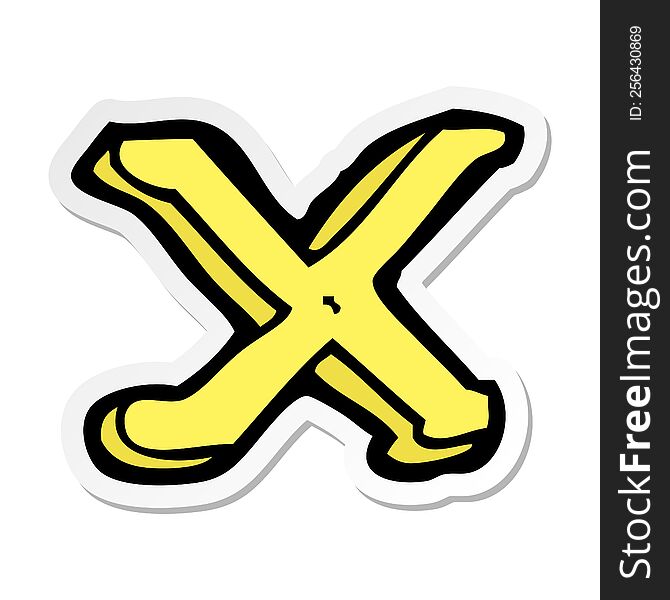 Sticker Of A Cartoon Letter X