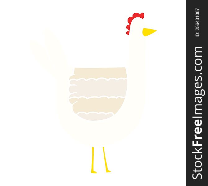 Flat Color Style Cartoon Chicken