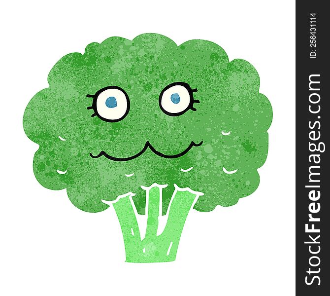 Retro Cartoon Broccoli