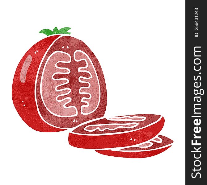 Retro Cartoon Sliced Tomato