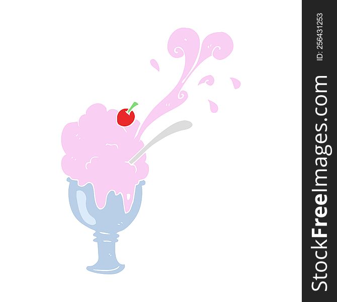 flat color illustration of ice cream. flat color illustration of ice cream