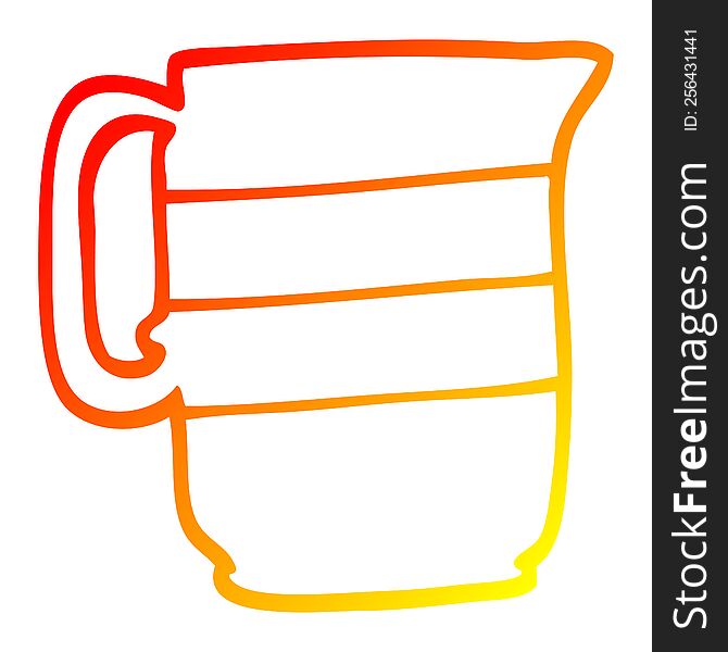 warm gradient line drawing of a cartoon milk jug