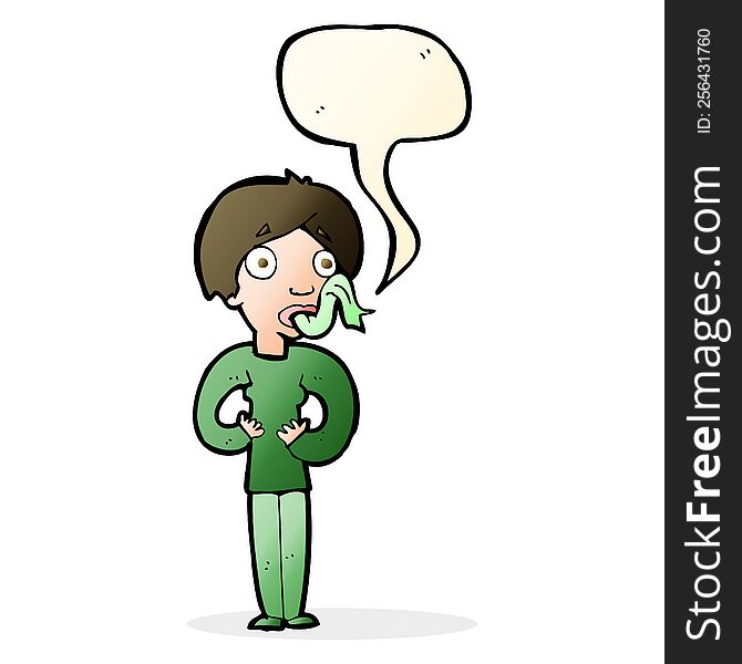 cartoon woman sticking out tongue with speech bubble