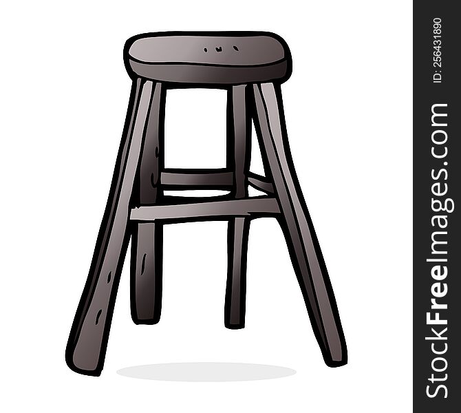 cartoon wooden stool