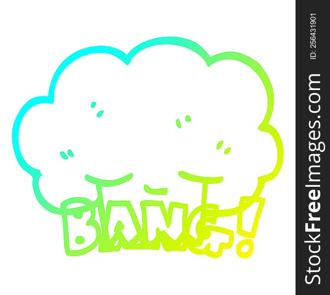 cold gradient line drawing of a cartoon explosion bang