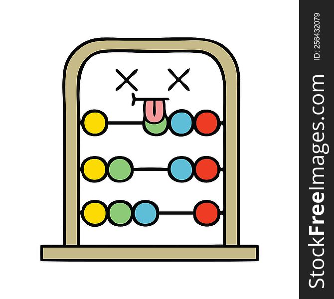 cute cartoon of a abacus. cute cartoon of a abacus