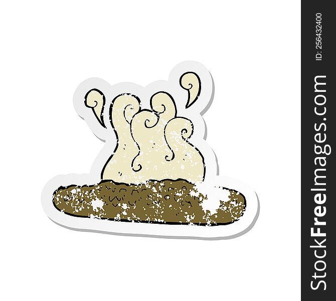 Retro Distressed Sticker Of A Cartoon Baguette