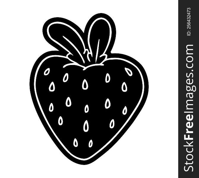 cartoon icon of a fresh strawberry. cartoon icon of a fresh strawberry