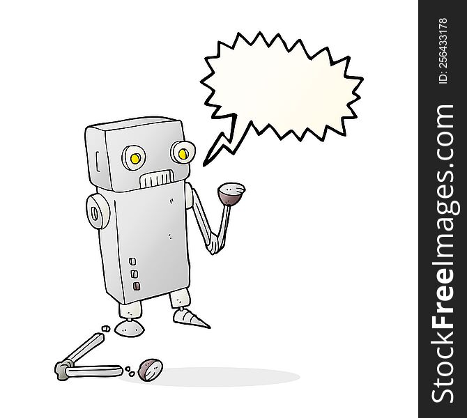 Speech Bubble Cartoon Broken Robot