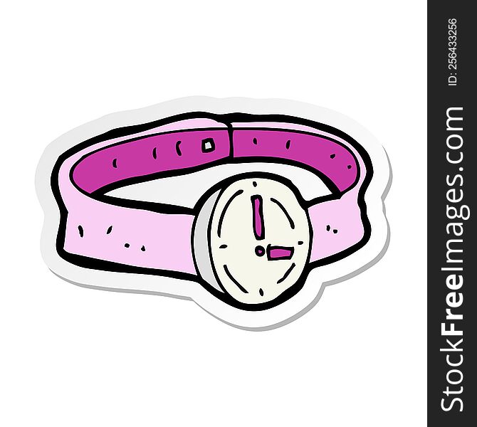 Sticker Of A Cartoon Wrist Watch