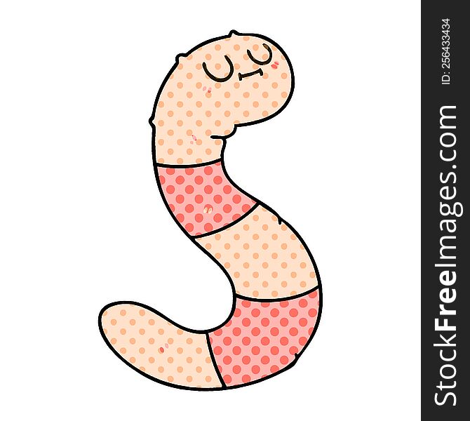 comic book style quirky cartoon worm. comic book style quirky cartoon worm