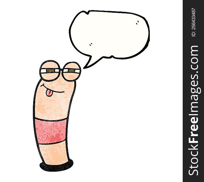Texture Speech Bubble Cartoon Worm