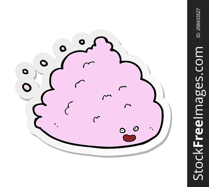 Sticker Of A Cartoon Cloud Character