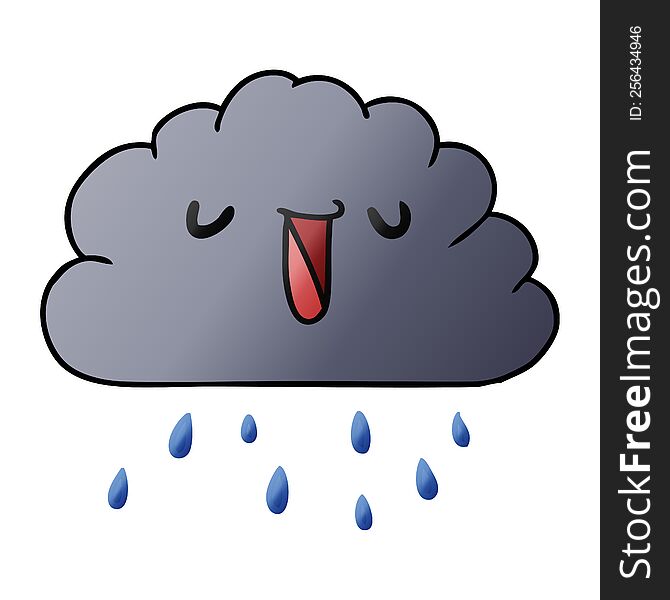 Gradient Cartoon Kawaii Weather Rain Cloud