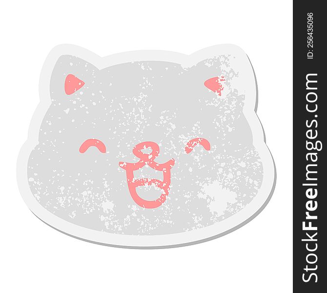 cat face sticking out tongue grunge sticker
